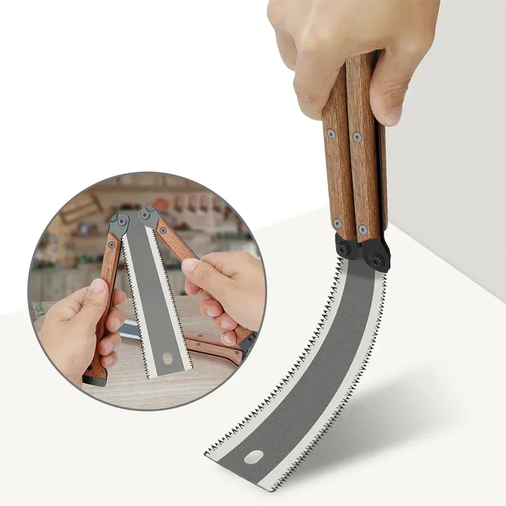 Smart Garden Edging - 일본식 양날 접이식 톱, 나무 손잡이