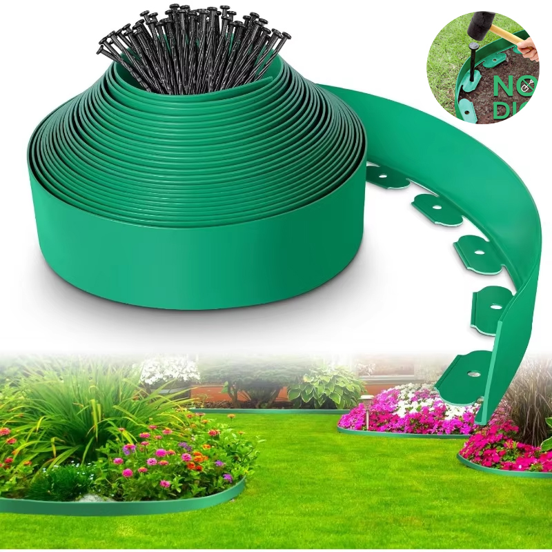 Smart Garden Edging - 30개의 스파이크 앵커가 있는 10M 유연한