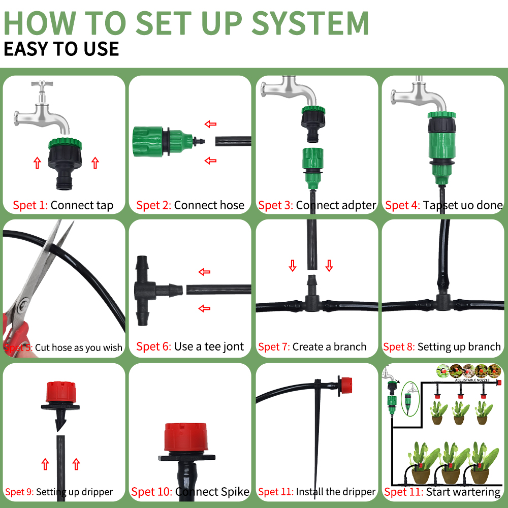 마이크로 드립 관개 시스템 조정 가능한 도저가있는 휴대 - Smart Garden Auk 리뷰 및 가격